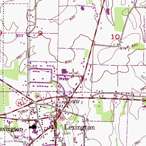 Topographic Map of Lexington Fire Department, AL