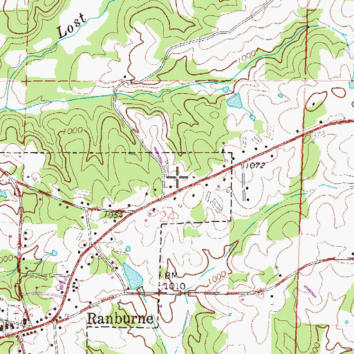 Topographic Map of Ranburne Fire and Rescue, AL