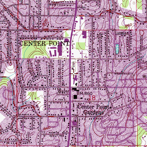 Topographic Map of Center Point Fire and Rescue Station 1 Headquarters, AL