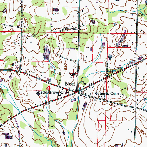 Topographic Map of Neel Volunteer Fire Department, AL