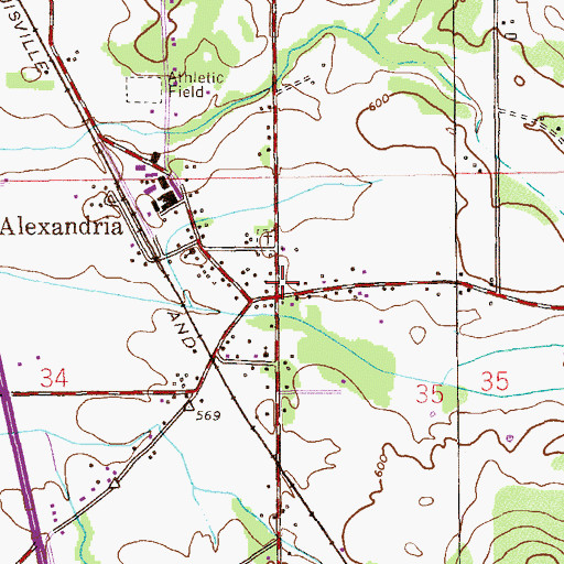 Topographic Map of Alexandria Fire Department, AL