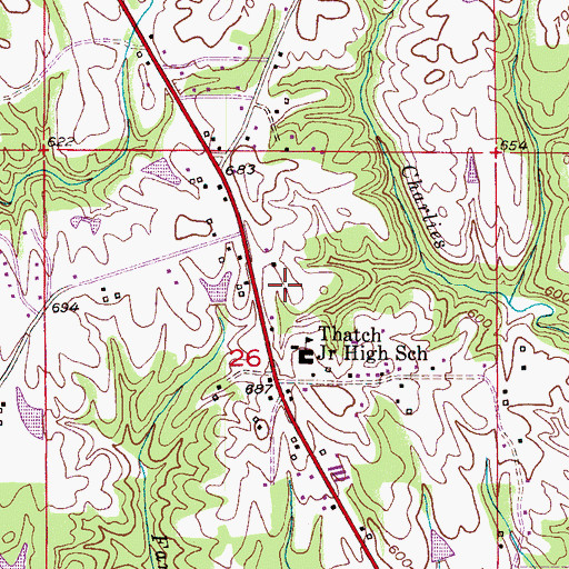 Topographic Map of Thach Volunteer Fire Department, AL