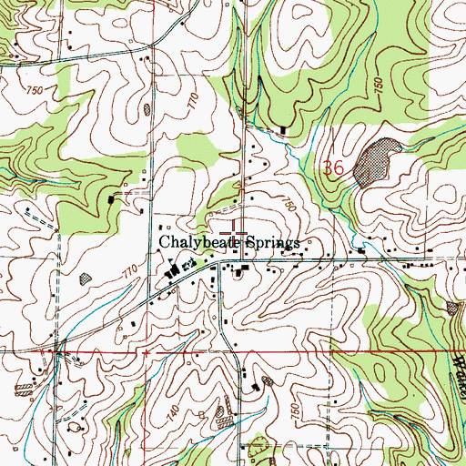 Topographic Map of Chalybeate Fire and Rescue, AL