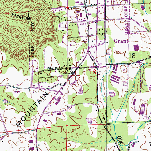Topographic Map of Grant Fire and Rescue, AL