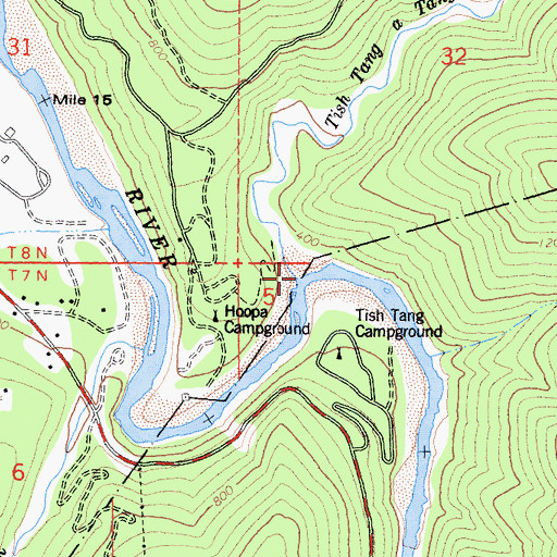 Topographic Map of Tish Tang a Tang Creek, CA