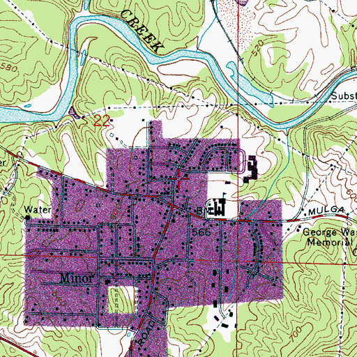 Topographic Map of Minor Heights Fire District, AL