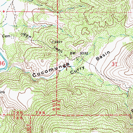 Topographic Map of Brushy Hollow, AZ