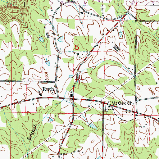 Topographic Map of Ruth Volunteer Fire Department, AL