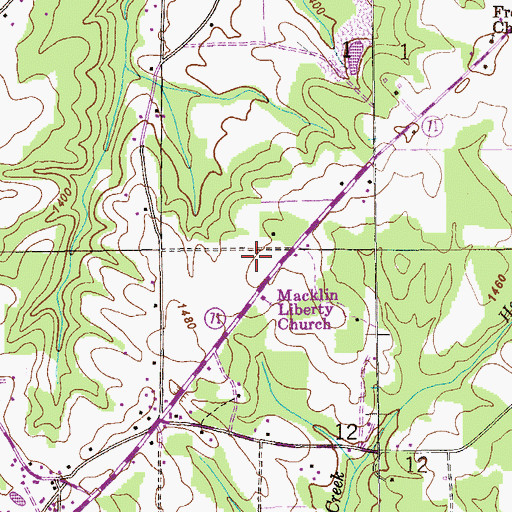 Topographic Map of Rosalie Volunteer Fire Department, AL