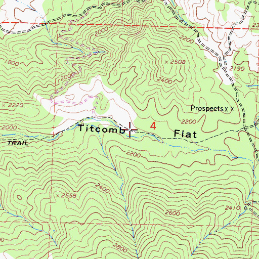 Topographic Map of Titcomb Flat, CA