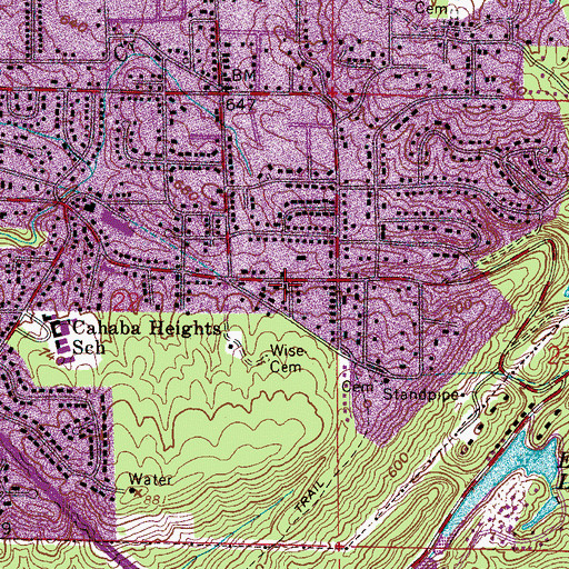 Topographic Map of Vestavia Hills Fire Department Station 5, AL