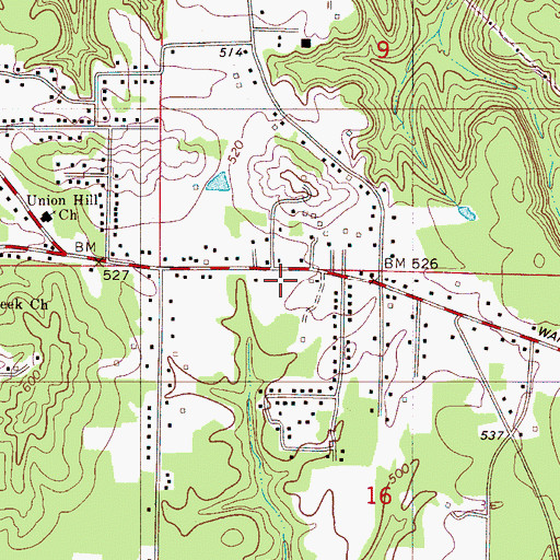 Topographic Map of Concord Fire District Station 2 Headquarters, AL