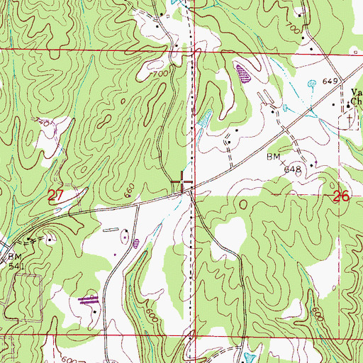 Topographic Map of Loretto Volunteer Fire Department and Rapid Responders Station 1, AL