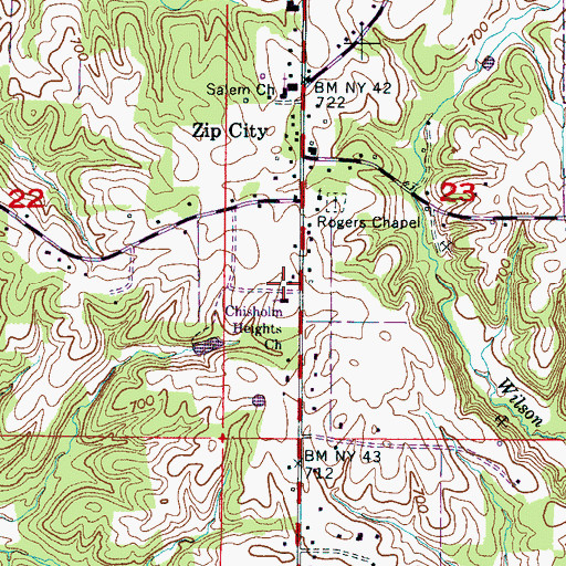 Topographic Map of Zip City Volunteer Fire Department, AL