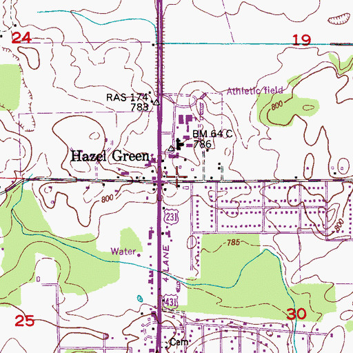 Topographic Map of Hazel Green Fire and Rescue Station 1, AL