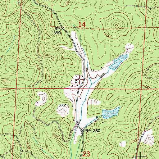 Topographic Map of Hagler Volunteer Fire Department, AL