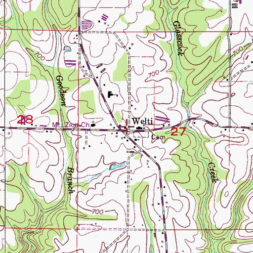Topographic Map of Berlin Volunteer Fire Department Station 2, AL