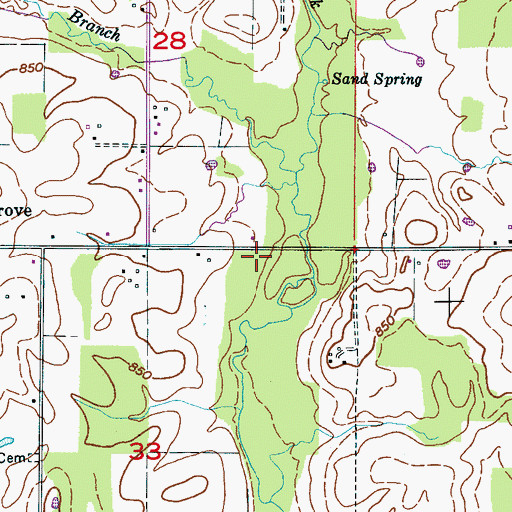 Topographic Map of Oak Grove - Thach Volunteer Fire Department Main Station, AL