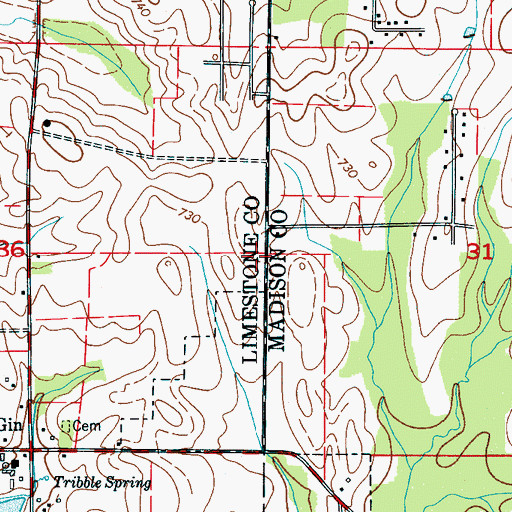Topographic Map of Madison Fire and Rescue Station 3, AL