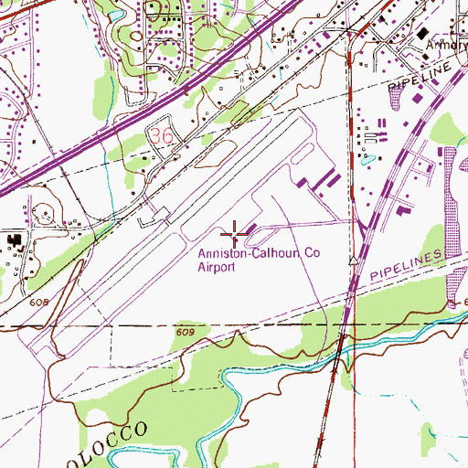 Topographic Map of Anniston Fire Department Station 6, AL