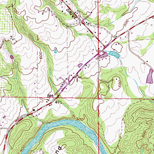 Topographic Map of West Blount Fire Department Station 3, AL