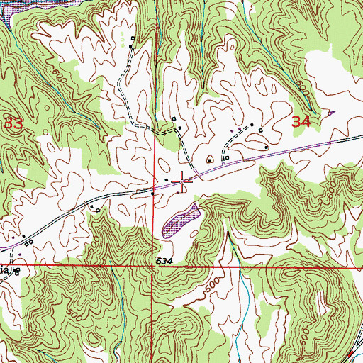 Topographic Map of Cold Springs Volunteer Fire Department Station 2, AL
