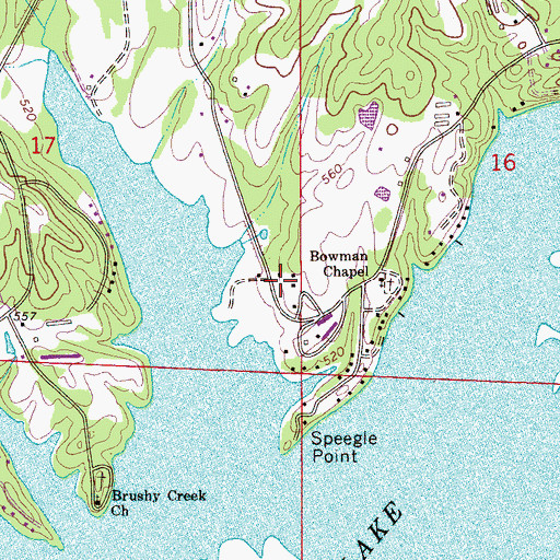 Topographic Map of Trimble Volunteer Fire Department Station 2, AL