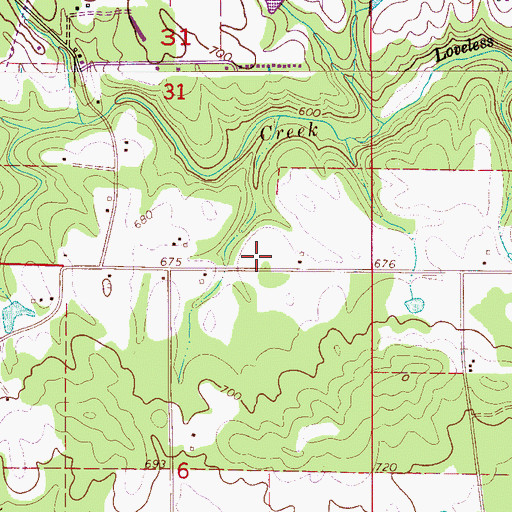 Topographic Map of Johnsons Crossing Volunteer Fire Department Station 3, AL