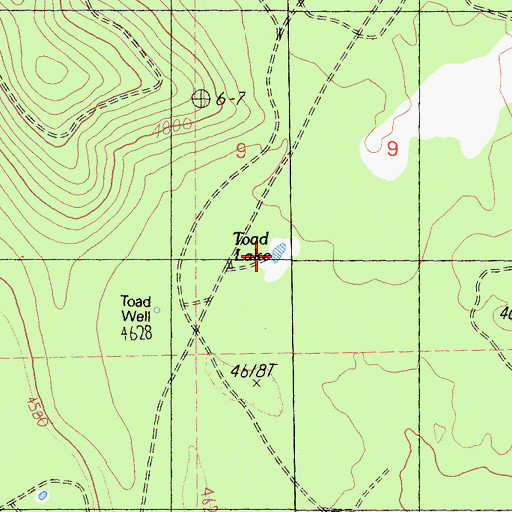 Topographic Map of Toad Lake, CA