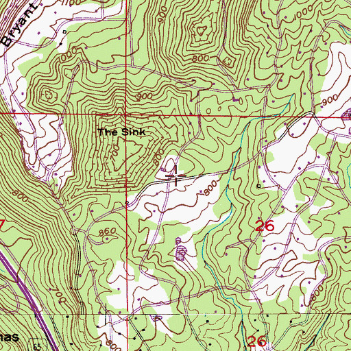 Topographic Map of West Blount Fire Department Station 2, AL