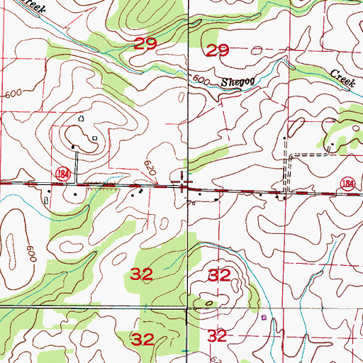 Topographic Map of Brick - Hatton Volunteer Fire Department, AL