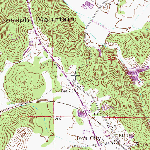 Topographic Map of Quad Cities Volunteer Fire Department Station 1, AL