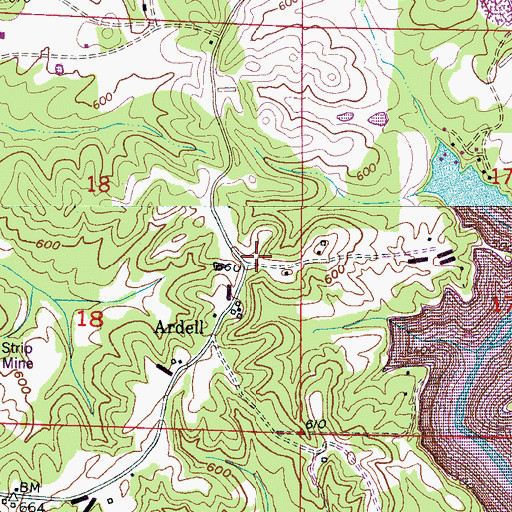 Topographic Map of Crane Hill Volunteer Fire Department Station 3, AL