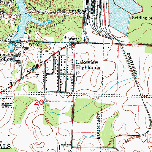 Topographic Map of Muscle Shoals Fire Department Station 3, AL