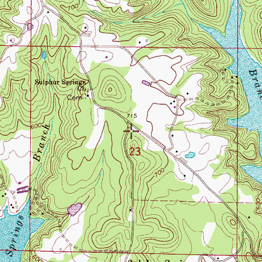 Topographic Map of Crane Hill Volunteer Fire Department Station 4, AL