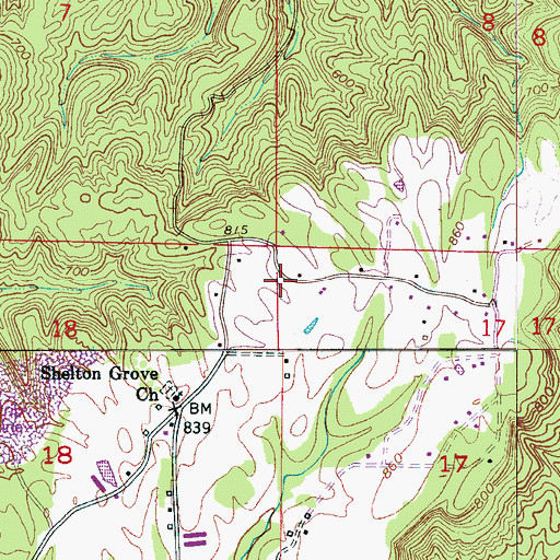 Topographic Map of Dodge City Volunteer Fire Department Station 2, AL