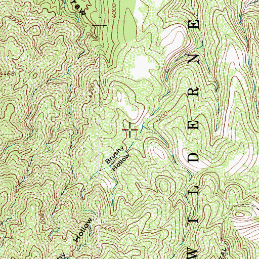 Topographic Map of Brushy Hollow, AZ