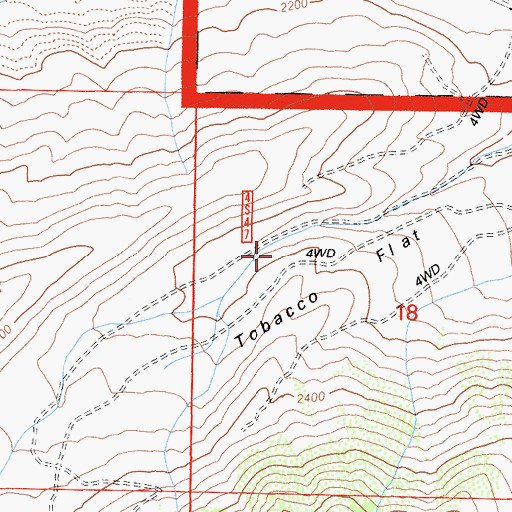 Topographic Map of Tobacco Flat, CA