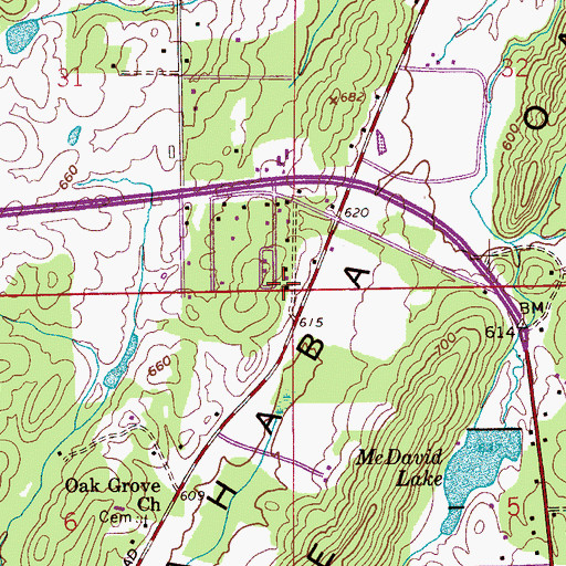 Topographic Map of North Shelby County Fire and Emergency Medical District Station 3, AL