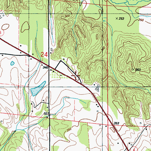 Topographic Map of Forest Volunteer Fire Department Station 1, AL