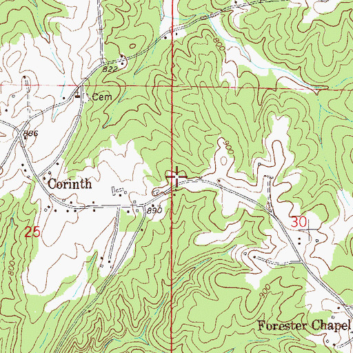Topographic Map of Corinth Volunteer Fire Department, AL