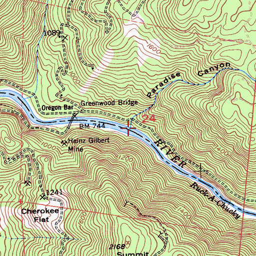 Topographic Map of Todd Creek, CA