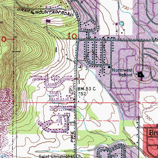 Topographic Map of Huntsville Fire and Rescue Station 10, AL