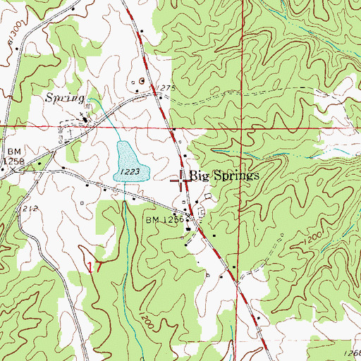 Topographic Map of East Randolph County Fire Department, AL