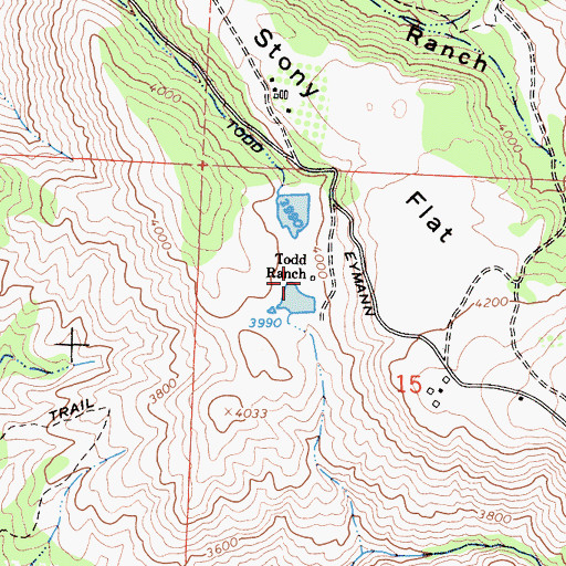 Topographic Map of Todd Ranch, CA
