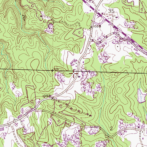 Topographic Map of Blue Springs Volunteer Fire Department, AL