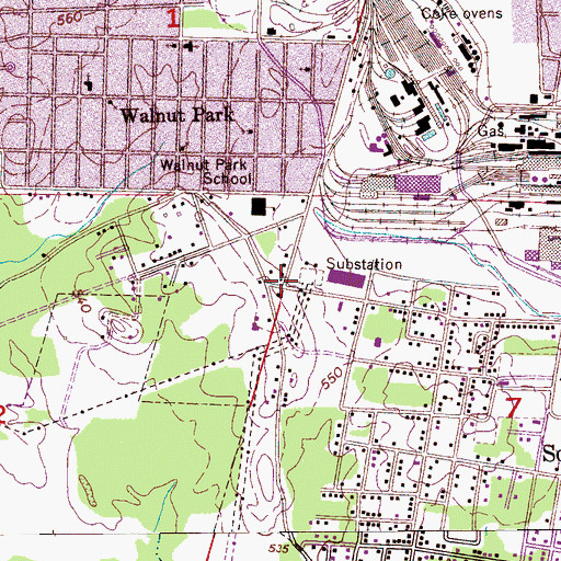 Topographic Map of Gadsden Fire Department Station 7, AL