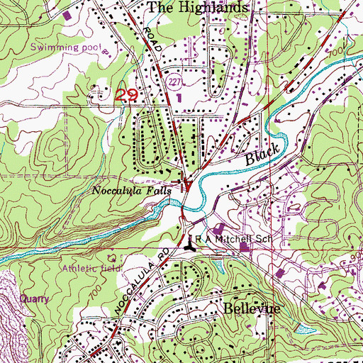Topographic Map of Gadsden Fire Department Station 5, AL