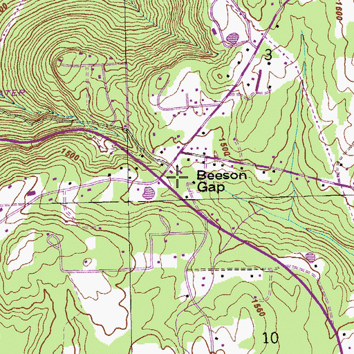 Topographic Map of Fort Payne Fire and Rescue Station 3, AL