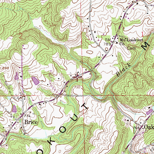 Topographic Map of Highland Volunteer Fire Department, AL